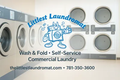 Washers and dryers inside Littlest Laundromat — Medford wash & fold