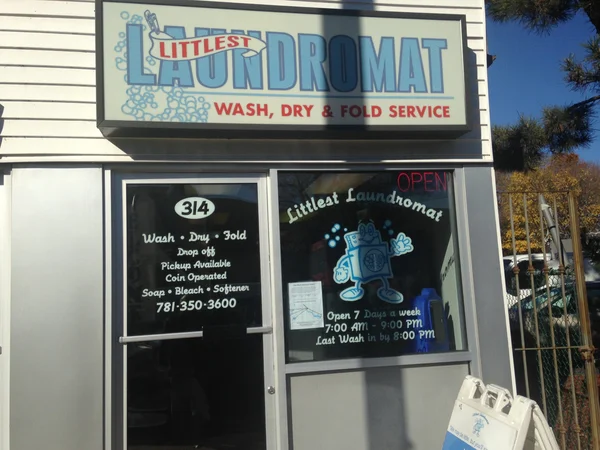 Exterior of Littlest Laundromat storefront.